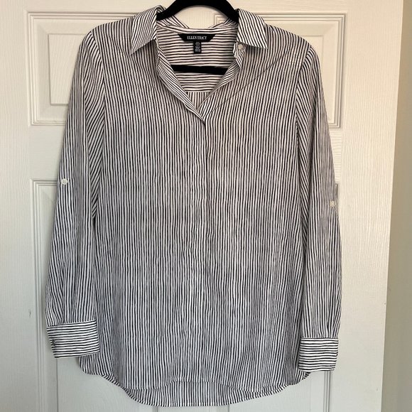 Ellen Tracy Striped Blouse - Picture 1 of 9